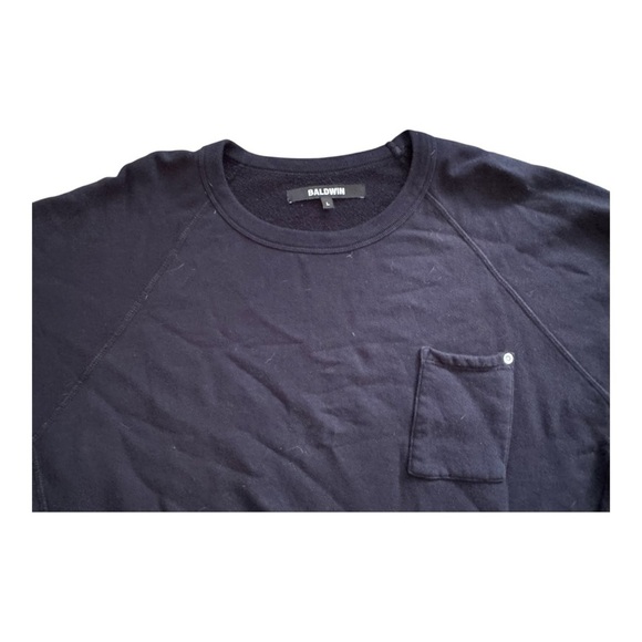 Baldwin Kansas City Black 100% Cotton Size L Long Sleeve Crew Neck Sweater - Picture 4 of 7